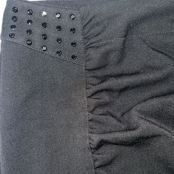 Size 4 TRF Black mini skirt w/ black rhinestone detail Zara - Picture 4 of 12